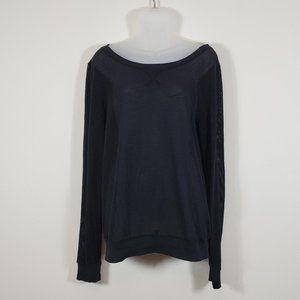 Michael Stars Black Mesh Long Sleeve Shirt OS